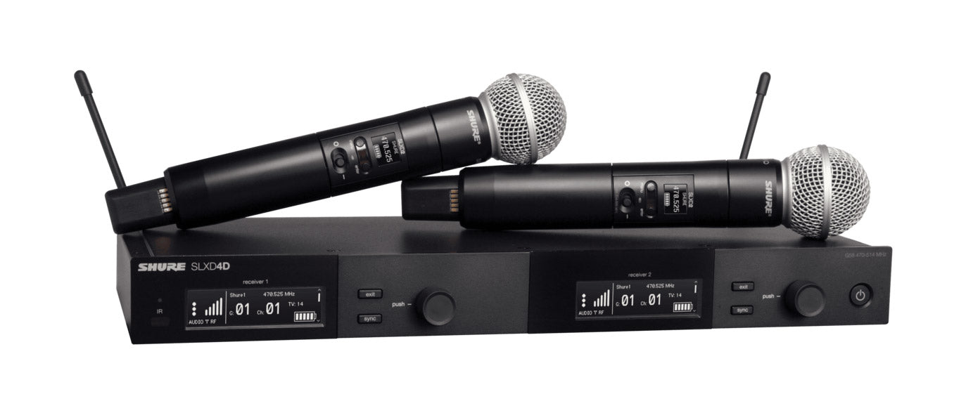 Shure SLXD24D/SM58 Dual-Channel Digital Wireless Handheld Microphone System with SM58 Capsules