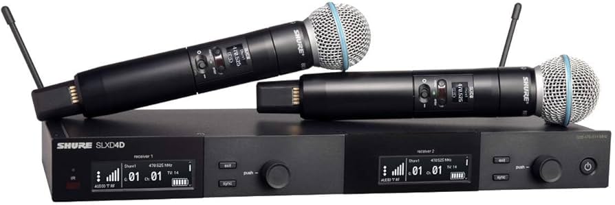 Shure SLXD24D/B58 Dual-Channel Digital Wireless Handheld Microphone System with Beta 58A Capsules