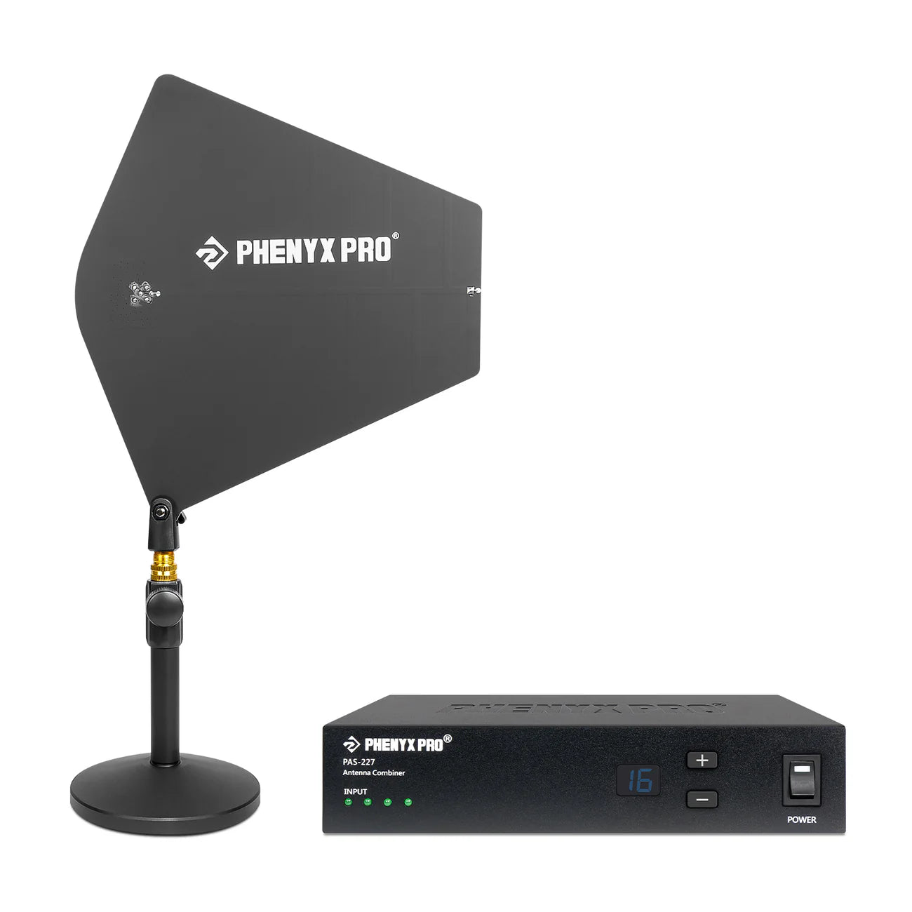 Phenyx Pro PAS-227X UHF 4-Way Wireless Antenna Combiner Bundle for IEM System