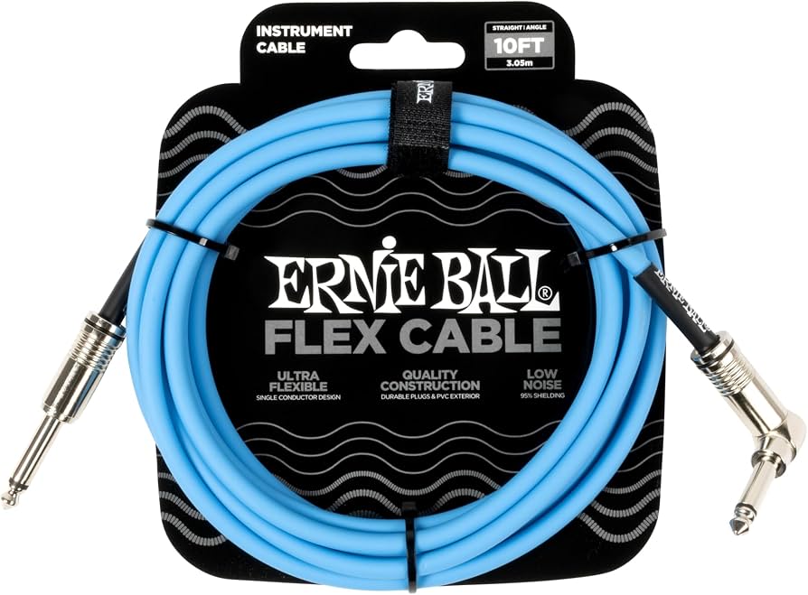 Ernie Ball 1/4 Angle Instrument Cable 10ft PO6464