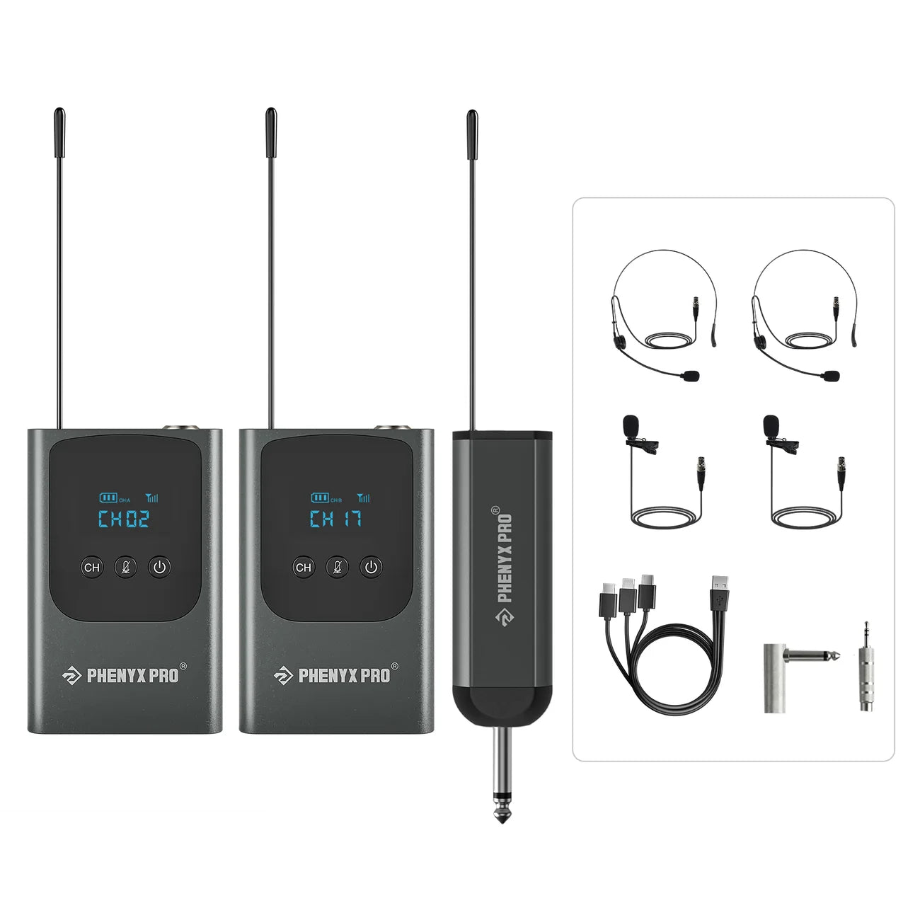 Phenyx Pro PDP-2-2B Dual Digital Portable Wireless Microphone System