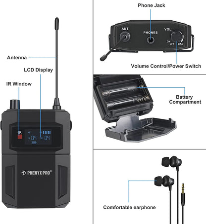Phenyx Pro PMR-2 Mono Wireless In-Ear Monitor Bodypack Receiver