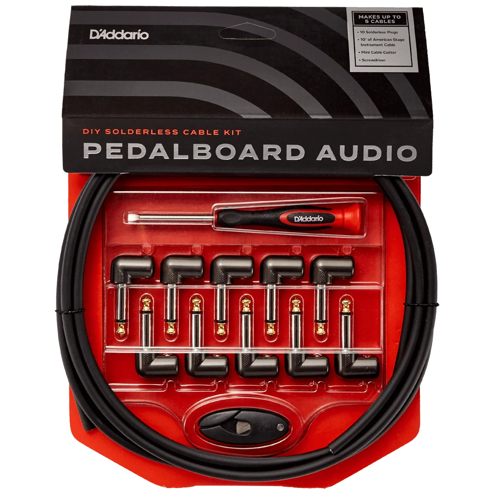 D'Addario DIY Solderless Custom Cable Kit 10ft 10 plugs PW-GPKIT-10