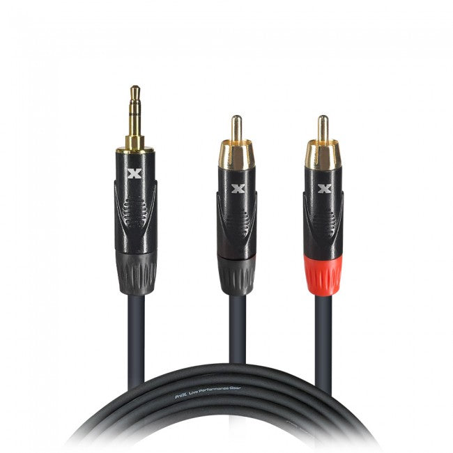ProX 25 Ft 1/8” to Dual RCA-M Unbalanced Y-Cable XC-CMR25