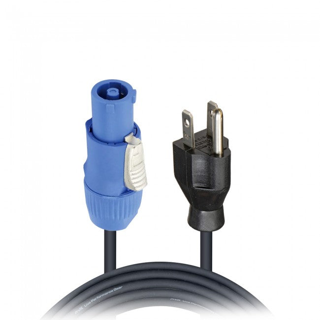 ProX 10 Ft. 14 AWG High Performance Power Cord NEMA 5-15 Edison to Blue Male for Power Connection XC-PWCE14-10