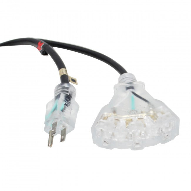 ProX 50Ft 120VAC NEMA 15 Male to 3 Outlet Female Power-Extension Cord 14 AWG XC-P143-50