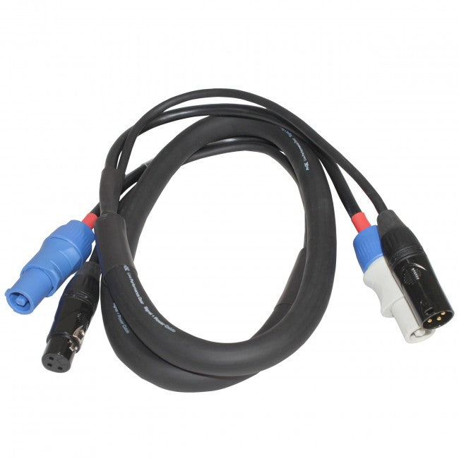 ProX 3Ft Dual 14AWG Powerkon to Dual DMX Combo Link Jumper Cable XC-PWC14-DMX03
