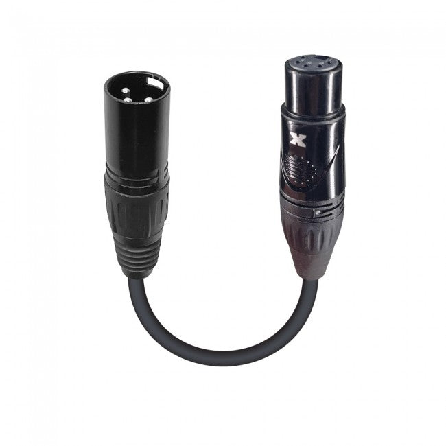 ProX 6" DMX Male 3-Pin to DMX Female 5-Pin Coupler Patch Cable XC-DMX3M5F