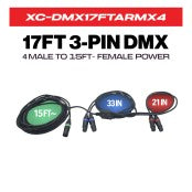 ProX 17FT 1 to 4 Outlet 3PIN DMX CABLE XC-DMX17FT ARM X4