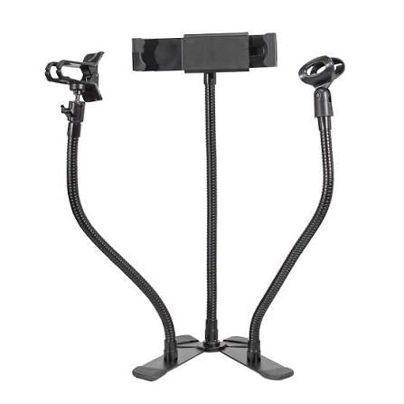 ProX Mobi Buddy Hands Free Tablet Mobile Device Clip Kit DJ Cellphone Holder Selfie Stick Table Stand Tripod Clamp and Case