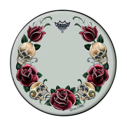 Remo Bass Powerstroke 22” Tattoo Rock & Roses