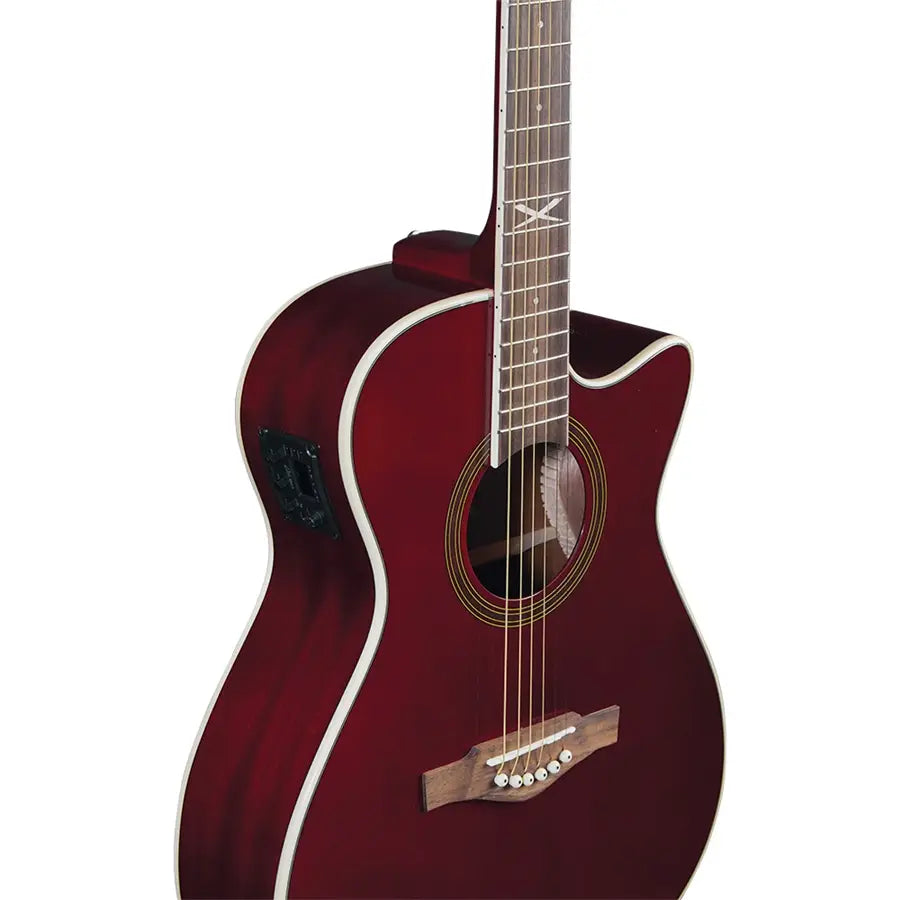 EKO NXT A100CERED See Through Red Acoustic Guitar with EQ