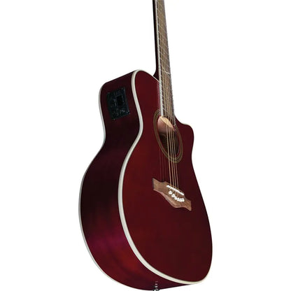 EKO NXT A100CERED See Through Red Acoustic Guitar with EQ