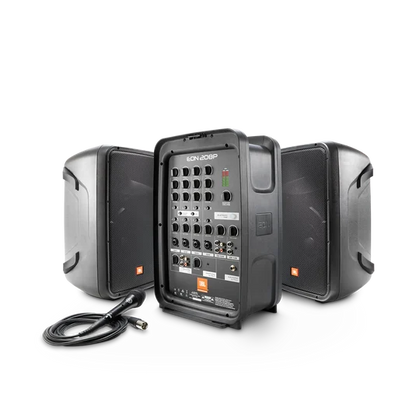 JBL EON208P Portable Dual Speaker 2-way PA System w/ AKG Vocal Microphone, 8-Channel Mixer and Bluetooth