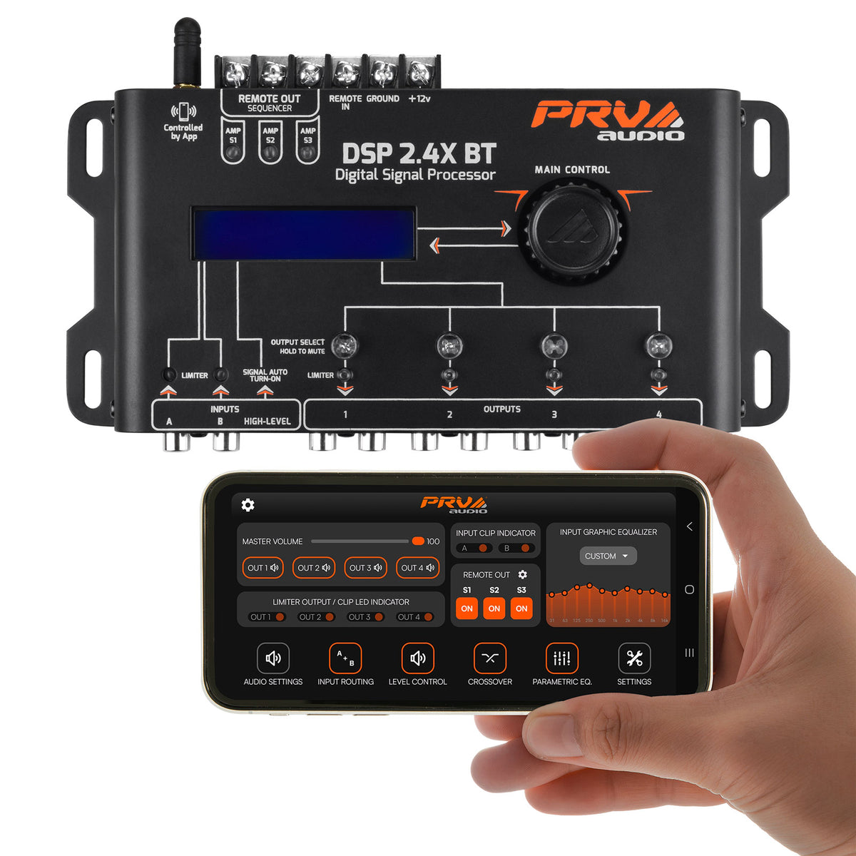 PRV DSP 2.4X BT 4 CHANNEL BLUETOOTH DIGITAL SIGNAL PROCESSOR