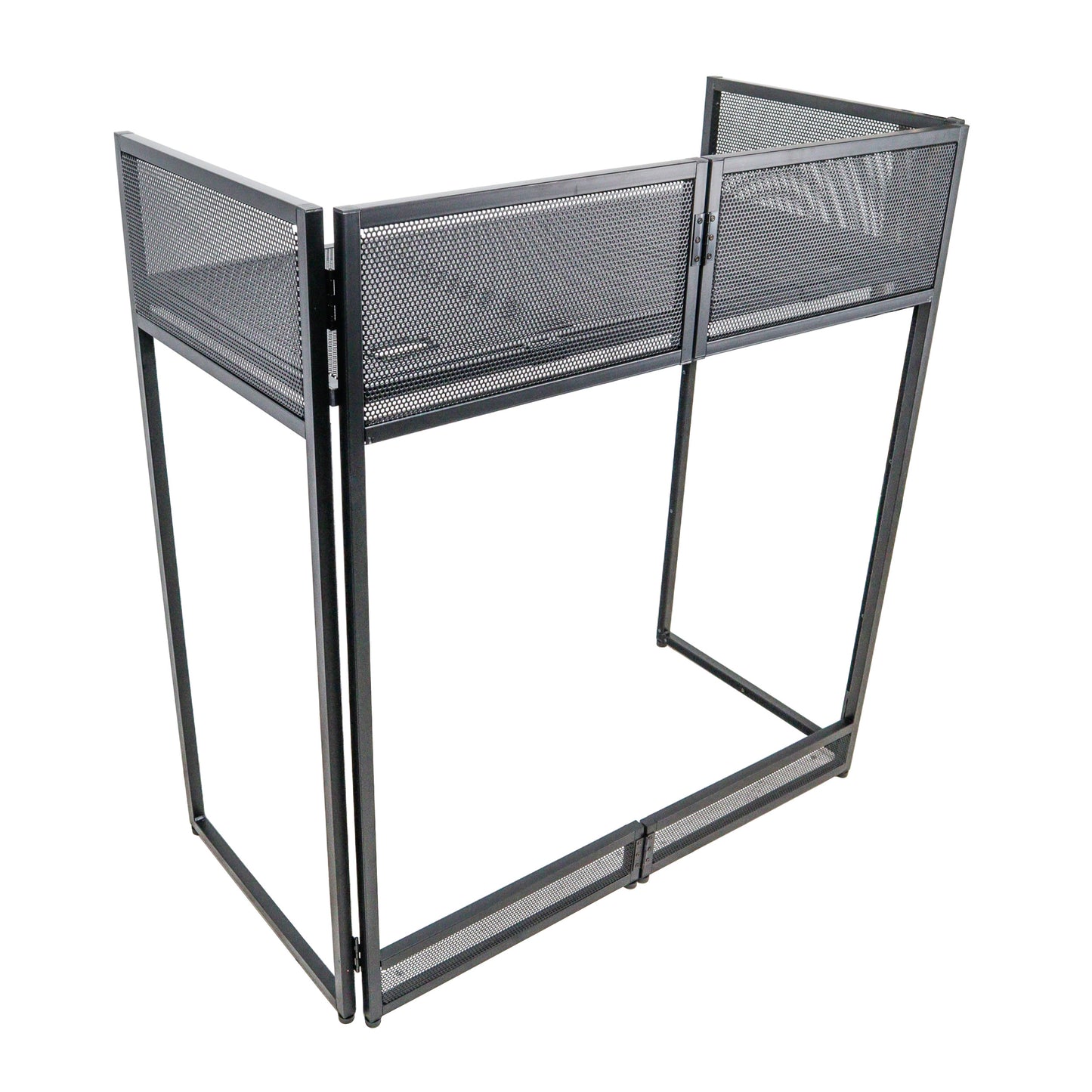 Pro-X XF-VISTABLMK2 VISTA DJ Booth Facade Table Station with White and Black Scrim kit and Padded Travel Bag