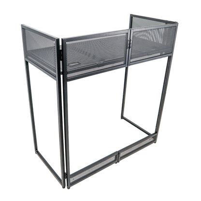 Pro-X XF-VISTABLMK2 VISTA DJ Booth Facade Table Station with White and Black Scrim kit and Padded Travel Bag