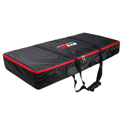 Pro-X XF-VISTABLMK2 VISTA DJ Booth Facade Table Station with White and Black Scrim kit and Padded Travel Bag