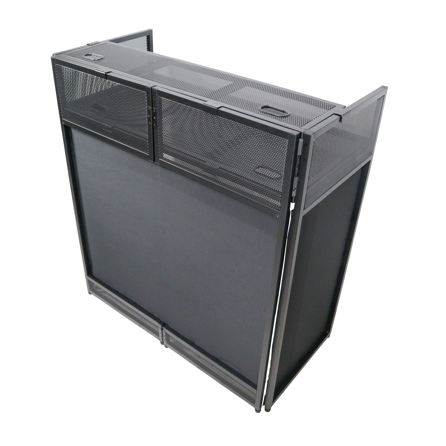 Pro-X XF-VISTABLMK2 VISTA DJ Booth Facade Table Station with White and Black Scrim kit and Padded Travel Bag