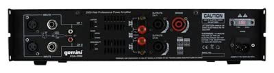 Gemini XGA-2000 professional power amplifier, 2000W, 2U rackmount, XLR/TRS/RCA inputs