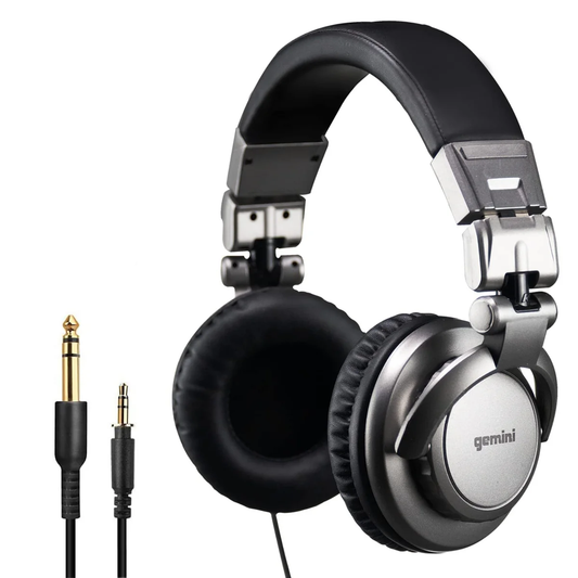 Gemini DJX-500 professional over-ear DJ monitor headphones, 57mm drivers, closed-back, 5Hz–30kHz response