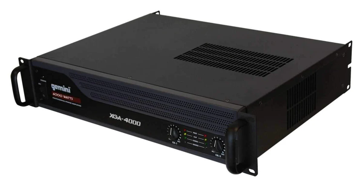 Gemini XGA-4000 professional power amplifier, 4000W bridged, 2U rack